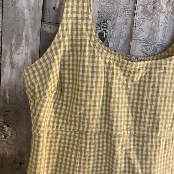 VTG Levi's green plaid denim sleeveless mini dress S - Picture 3 of 6